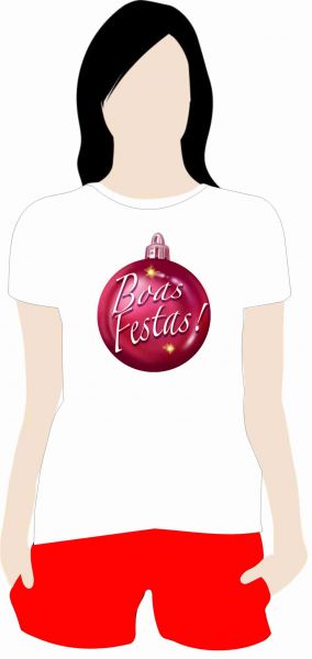 A CAMISA DE NATAL (branca em poliester) C/Imagem